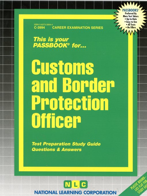 Title details for Customs and Border Protection Officer by National Learning Corporation - Available
